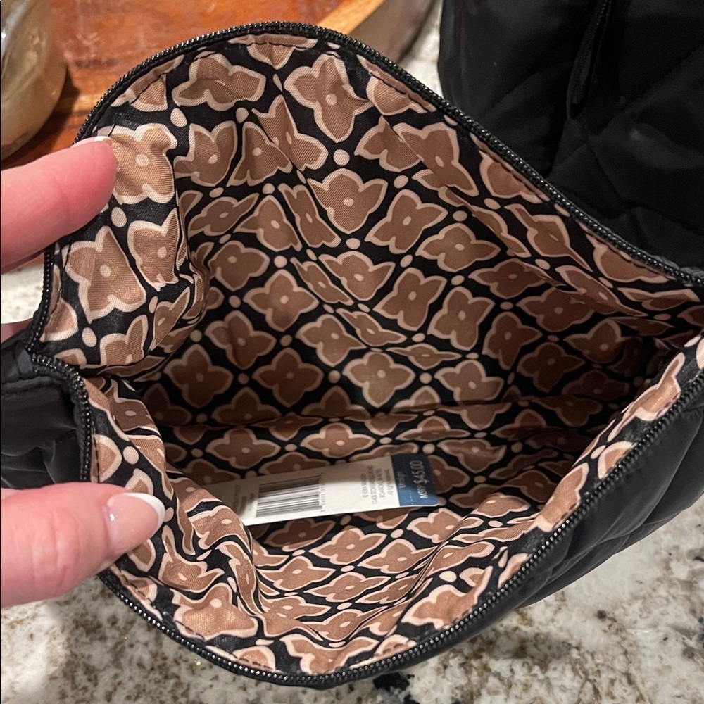 Vera Bradley Quilted Black Backpack with Pouch - Picture 8 of 16